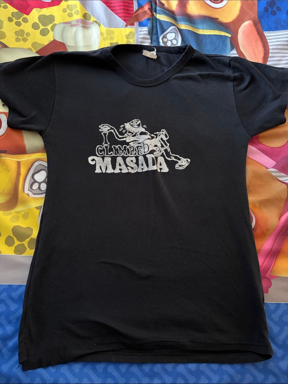Climbed Masada Black Graphic Tee retro vintage tee from Israel in the 80’s